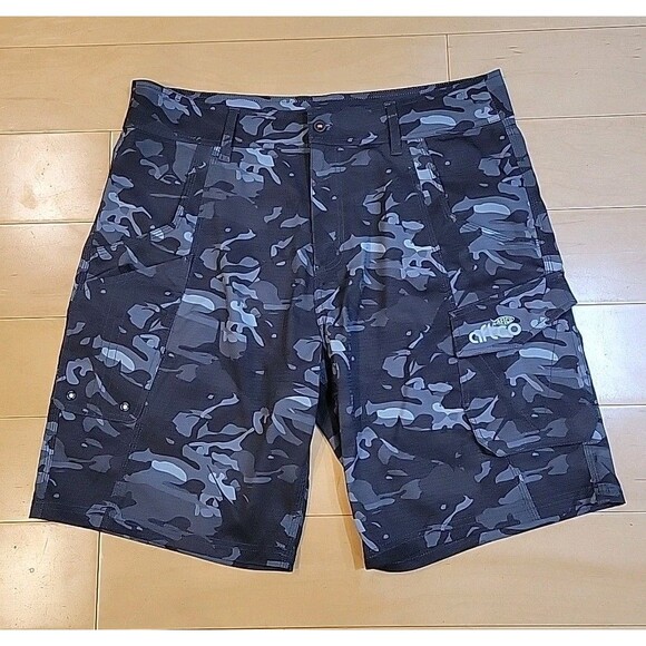 AFTCO Other - AFTCO Tactical Fishing Shorts Black Camouflage Fishing Outdoors 36x9 Performance